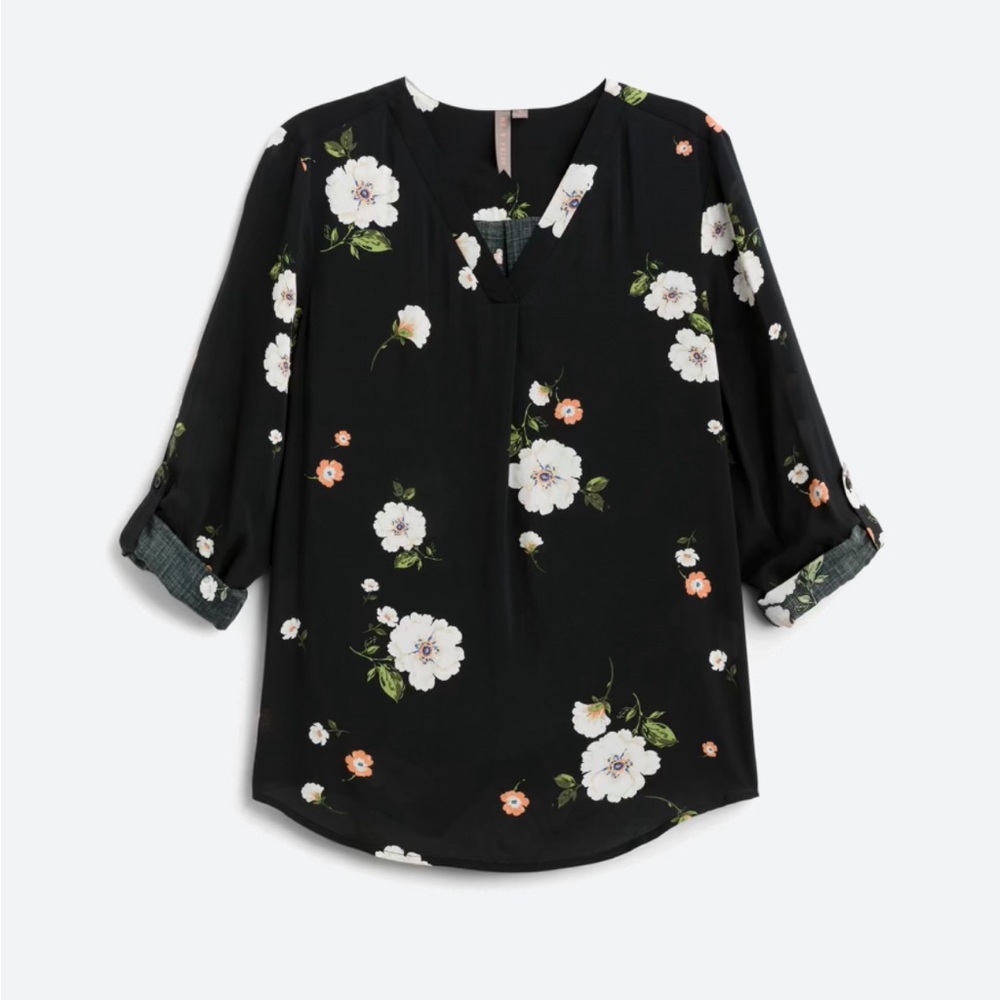 Brina & Em Lemmy v-neck floral blouse size PM